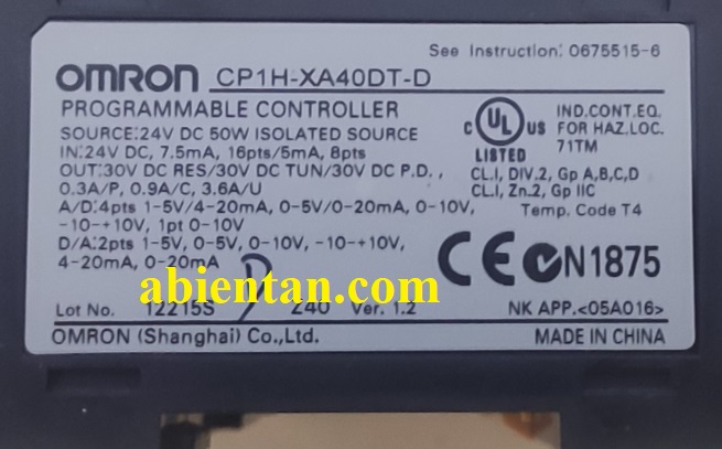 Thông tin plc cũ giá rẻ omron CP1H-XA40DT-D