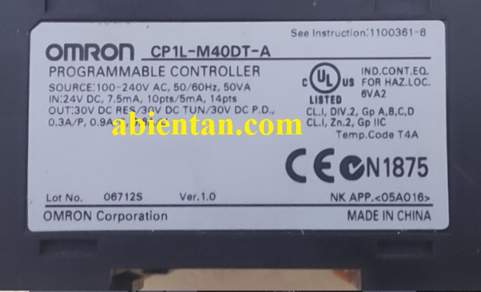 Thông tin plc cũ giá rẻ omron CP1L-M40DT-A