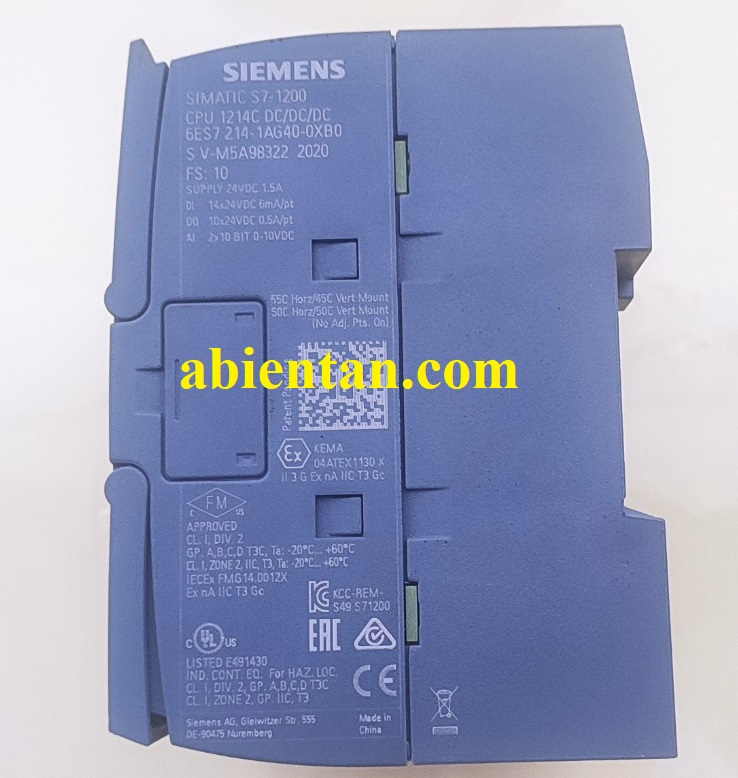 Thông tin plc cũ siemens s7-1200 1214c 6ES7214-1AG40-0XB0 DC/DC/DC