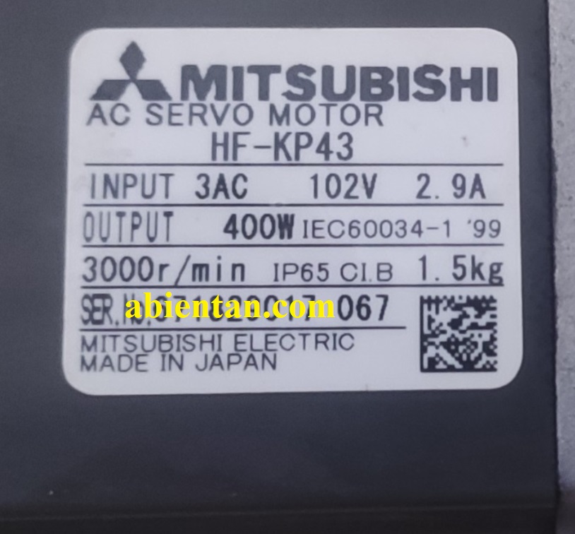 Thông tin sản phẩm động cơ servo cũ mitsubishi 400w HF-KP43