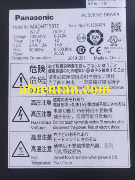 Thông tin sản phẩm driver servo cũ giá rẻ panasonic 200w MADHT1507E