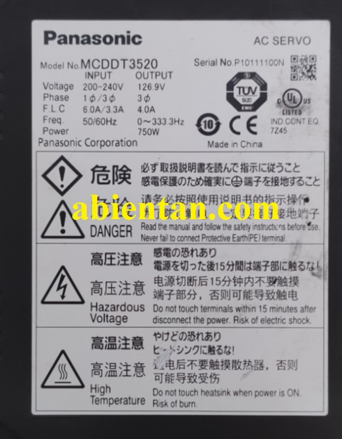 Thông tin sản phẩm driver servo cũ giá rẻ panasonic 750w MCDDT3520