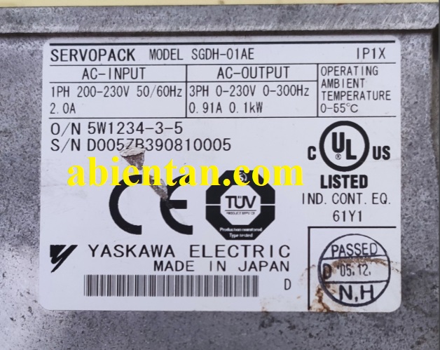 Thông tin sản phẩm driver servo cũ yaskawa 100w SGDH-01AE