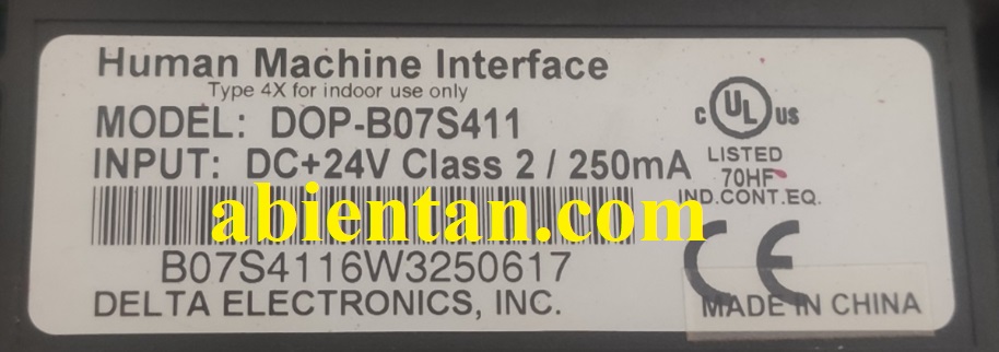 Thông tin màn hình hmi cũ delta DOP-B07S411
