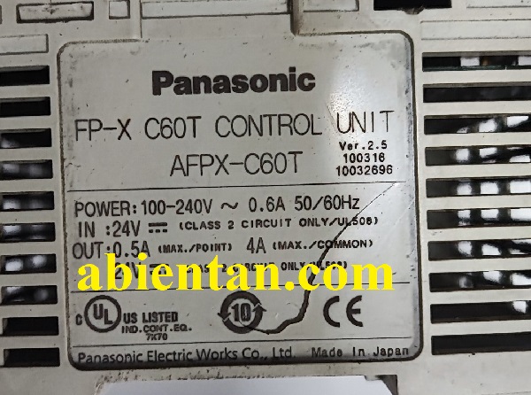 Thông số plc panasonic cũ giá rẻ AFPX-C60T