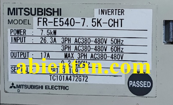 Thông tin biến tần mitsubishi cũ giá rẻ fr-e540-7.5k-cht 7.5kw 380v