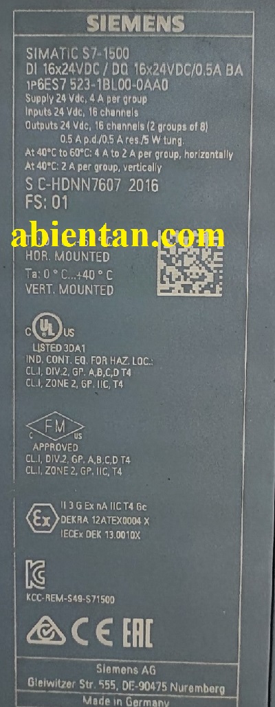 Thông tin plc siemens cũ s7-1500 module 6ES7523-1BL00-0AA0